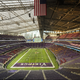 The partially clear roof cuts down on electricity and gives fans an outdoor-like experience.